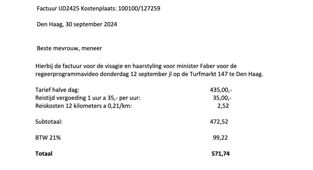 Minister Voor De Hardwerkende Nederlander Faber Meet Zichzelf Kapsel Van Bijna 600 Euro Aan Uit De Schatkist INDIGNATIE AI & Politiek